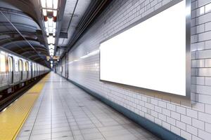 Mock up of an subway Billboard Advertisement photo