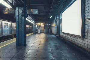 Mock up of an subway Billboard Advertisement photo