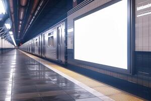 Mockup banner in the subway. photo