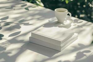 Notepads cover mockup, on bench photo