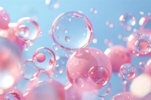 Minimalist background of pink bubbles photo
