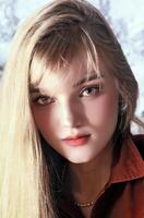 portrait of beautiful blonde girl in close-up photo
