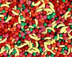 texture of colorful sweets seen from above photo