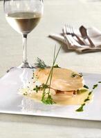 pirarucu fillet in bechamel sauce with hearts of palm photo