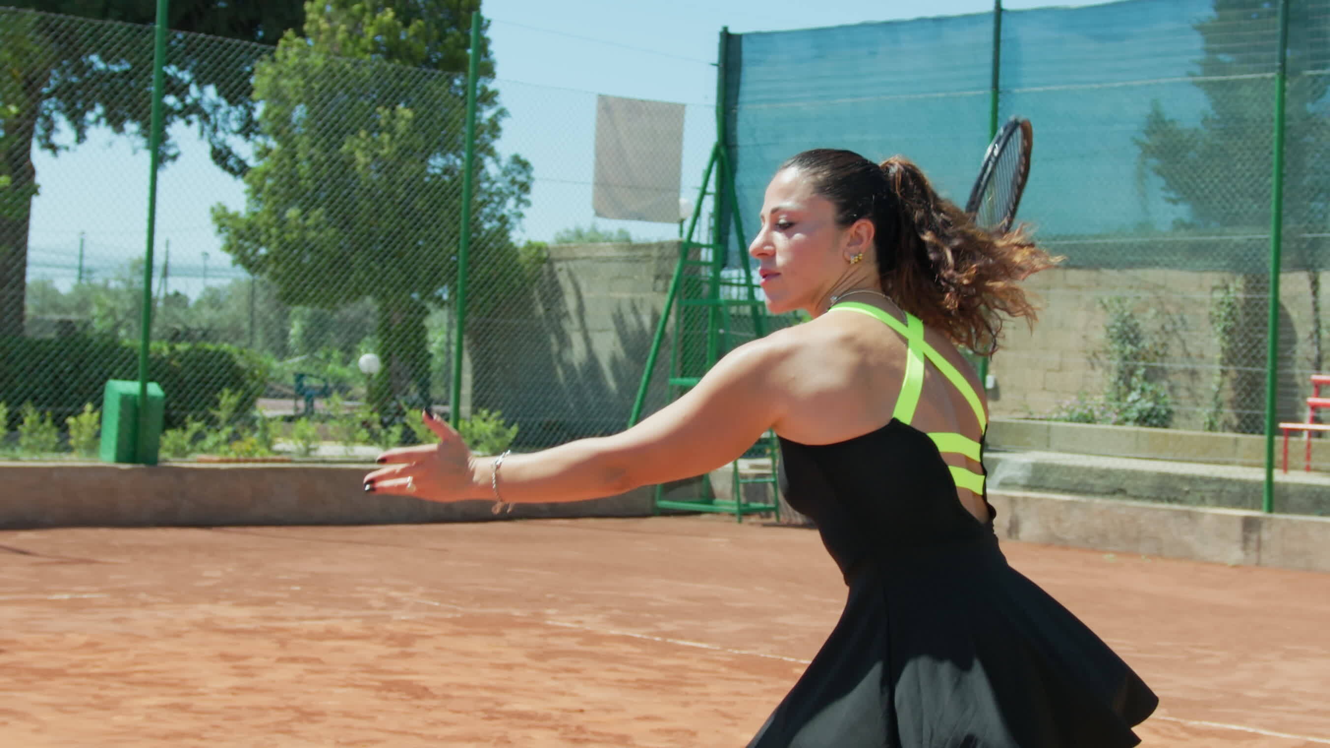 Professional Woman Tennis Player Throws With Racket 47206170 Stock