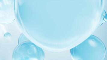 Transparent blue bubbles background, 3d rendering. video