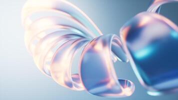 Transparent gradient glass background, 3d rendering. video