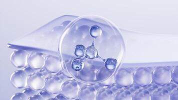 Molecule and transparent skin cell background, 3d rendering. video