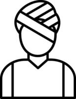 Head Injury Line Icon vector