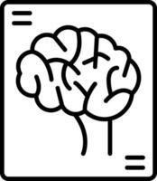 Brain X Ray Line Icon vector