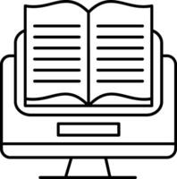 E Learning Line Icon vector
