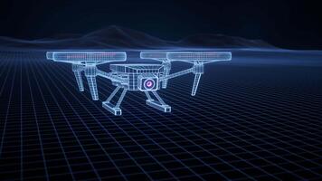 Drone with futuristic digital structure, 3d rendering. video