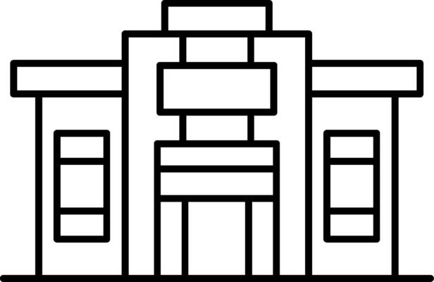 Institute building Line Icon