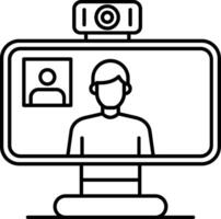 Videocall Line Icon vector