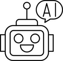 Ai Assistant Line Icon vector