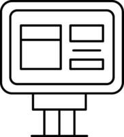 Notice Board Line Icon vector