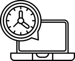 All The Time Working Line Icon vector