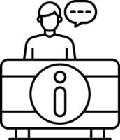 Information Desk Line Icon vector