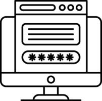 Password Line Icon vector