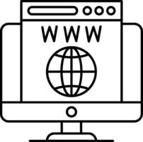 World Wide Web Line Icon vector