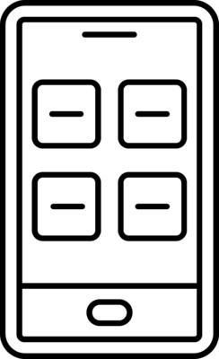 Mobile Phone Line Icon