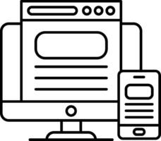 Responsive Design Line Icon vector