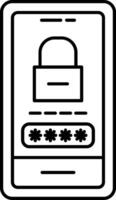 Password Lock Line Icon vector
