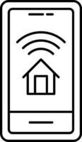 Smart Home Monitoring Line Icon vector