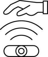 Hand Sensor Line Icon vector