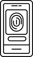 Fingerprint Scanner Line Icon vector