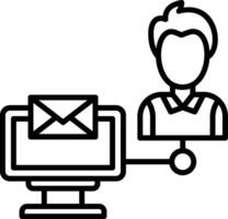 Exchange Mails Line Icon vector