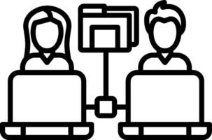 Remote Access Line Icon vector