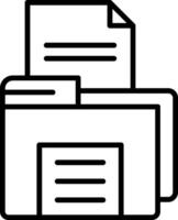 Open File Line Icon vector