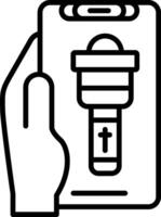 Flashlight Line Icon vector
