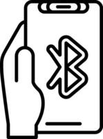 Bluetooth Line Icon vector