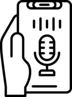 Recording Line Icon vector