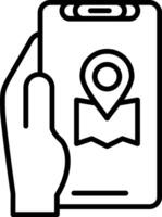 Location App Line Icon vector