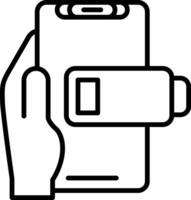 Low Battery Line Icon vector