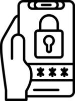 Pin Code Line Icon vector