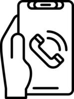 Phone Call Line Icon vector