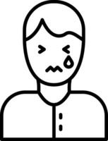 Sadness Line Icon vector