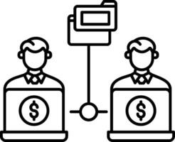 Remote Access Of Files Line Icon vector