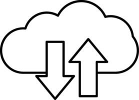 Cloud Upload And Download Line Icon vector
