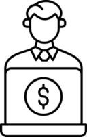 Remote Worker Line Icon vector