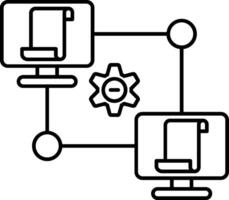 Data Remote Access Line Icon vector