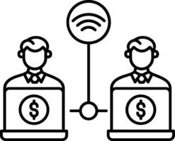 Remote Access Line Icon vector