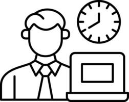 Office Working Hours Line Icon vector