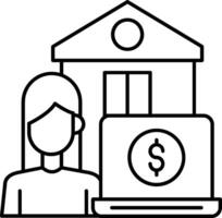 Work From Home Line Icon vector