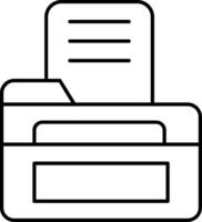 Open File Line Icon vector