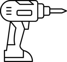 Cordless Drill Line Icon vector